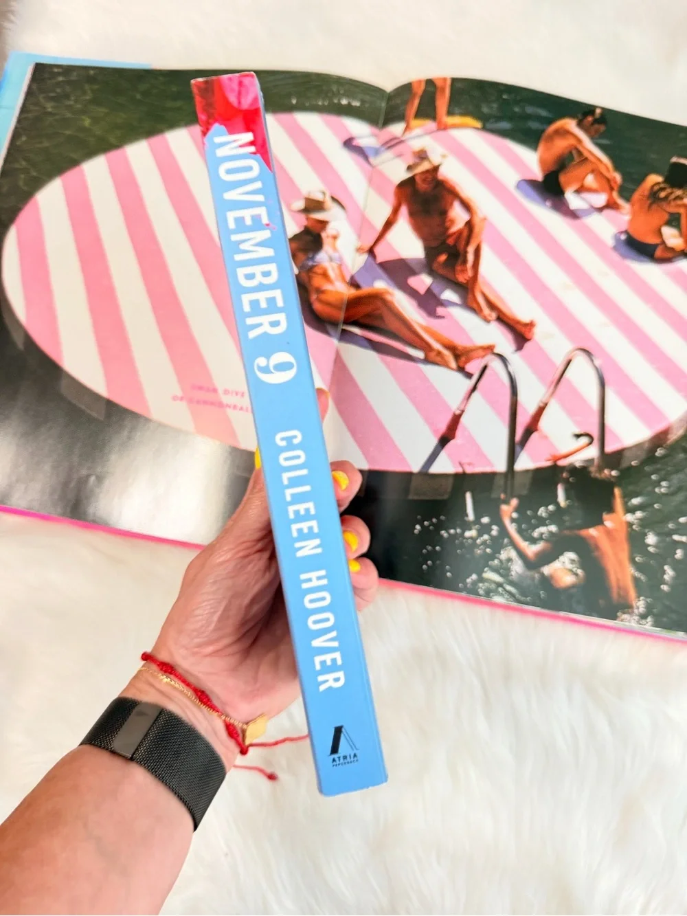 Target Blue November 9 Paperback with Pink Flower Accent